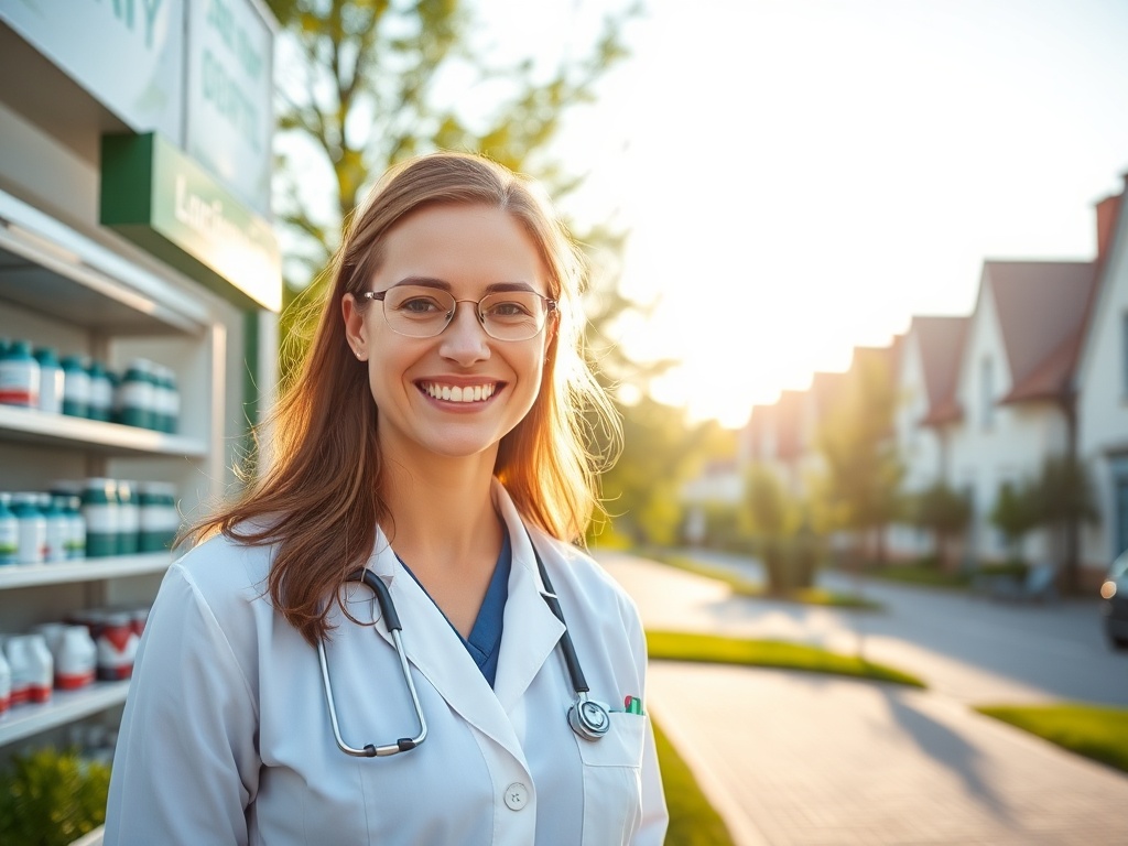Mapa Lubartowa z ikonami symbolizującymi specjalistów medycznych, podkreślająca kolejki do specjalistów w Lubartowie.