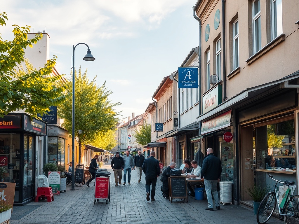 Tablica informacyjna z napisem 'Fundusze Europejskie' obok budynku szkolnego w Lubartowie, symbolizująca dofinansowanie szkół